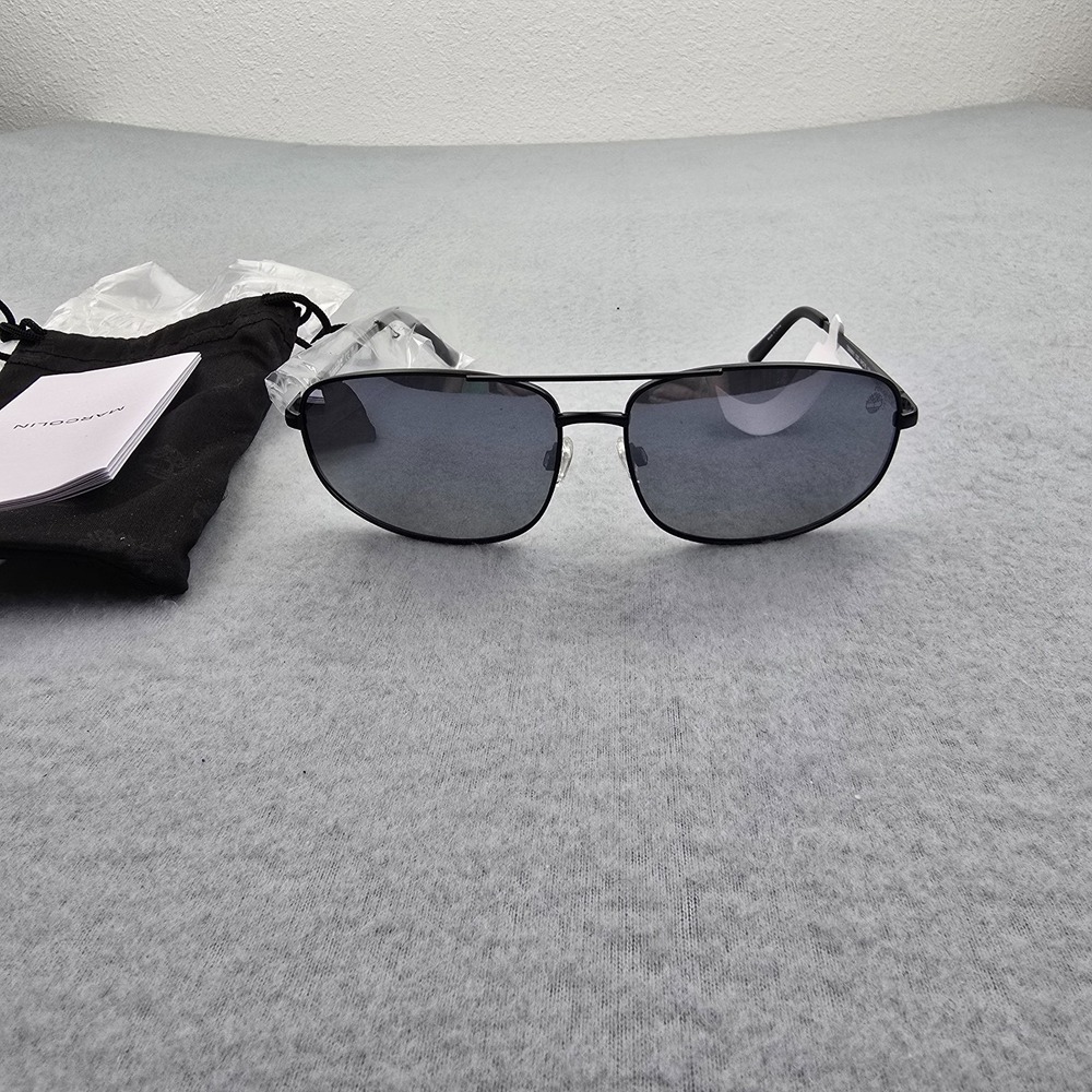 Timberland TS00001 Gloss Black Metal Frame Smoke Grey Polarized Sport Sunglasses